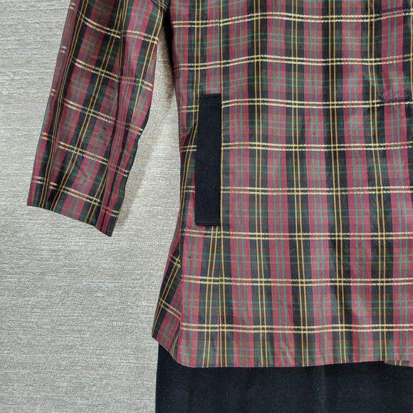 Chad Stevens Women’s 2-Piece Plaid Taffeta Velvet Suit Set Size 18 Made in USA - Picture 12 of 16